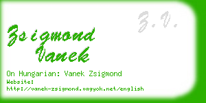 zsigmond vanek business card